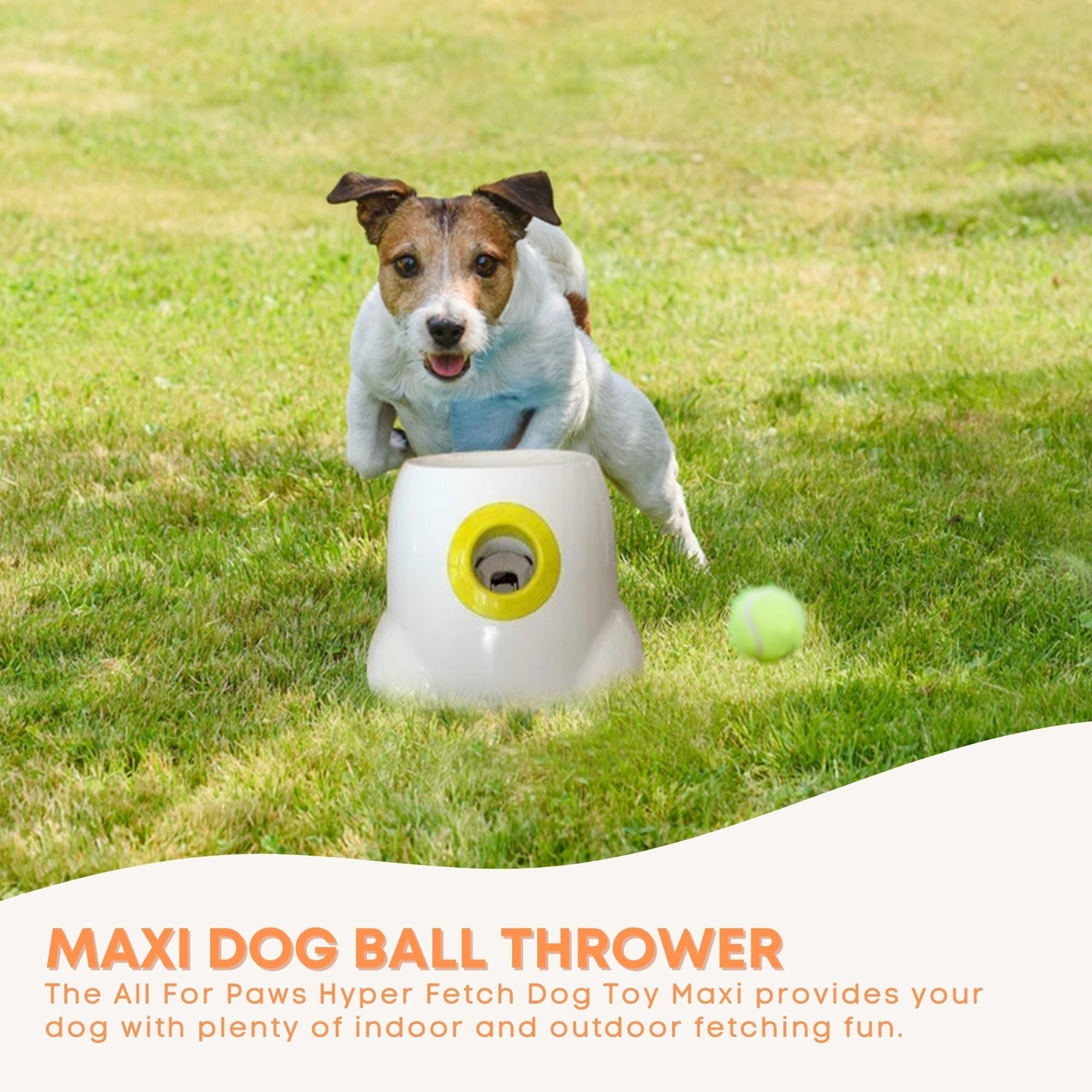 All For Paws Hyper Fetch Dog Toy Maxi - Automatic Ball Launcher, 3 Tennis Balls, Rechargeable - SuperSaverAU - view 8