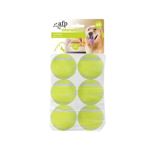 AFP Fetch N Treat Dog Toy Replacement Balls - 6 Pack, 6.3cm, Extra Bouncy