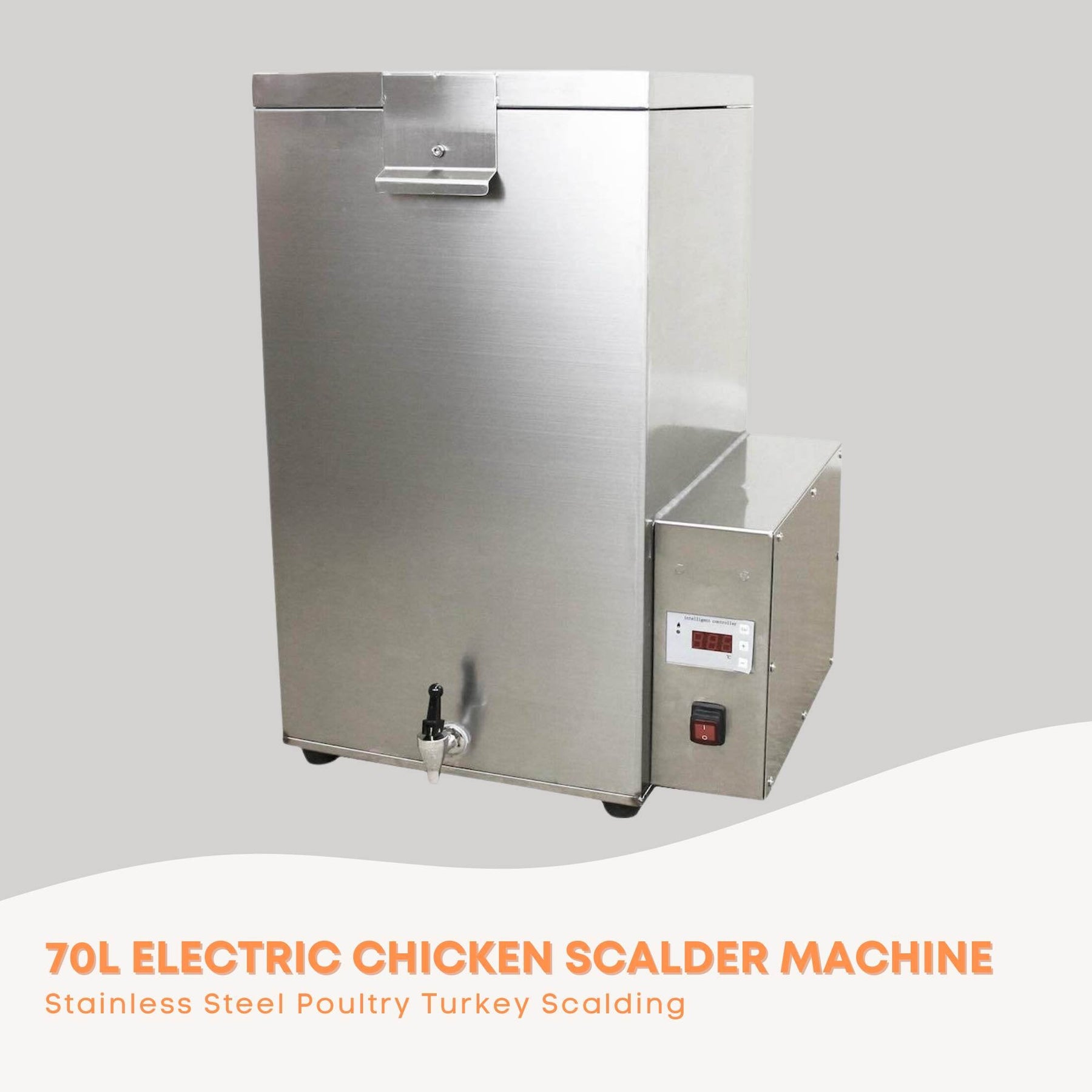 70L Stainless Steel Poultry Scalder - Electric Chicken, Duck, Turkey Scalding Machine - SuperSaverAU - view 3