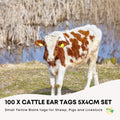 Cattle Ear Tags 100x Small Yellow 5x4cm Blank for Sheep Pig Livestock - SuperSaverAU - view 2