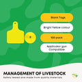 Cattle Ear Tags 100x Small Yellow 5x4cm Blank for Sheep Pig Livestock - SuperSaverAU - view 3