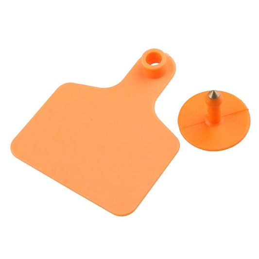 Cattle Ear Tags 100x Medium Orange Blank 6x7cm for Livestock Tagging