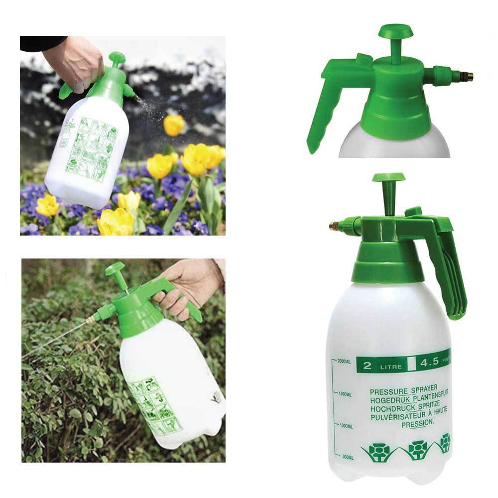 2L Handheld Garden Pressure Sprayer - Plastic Pump with Adjustable Nozzle