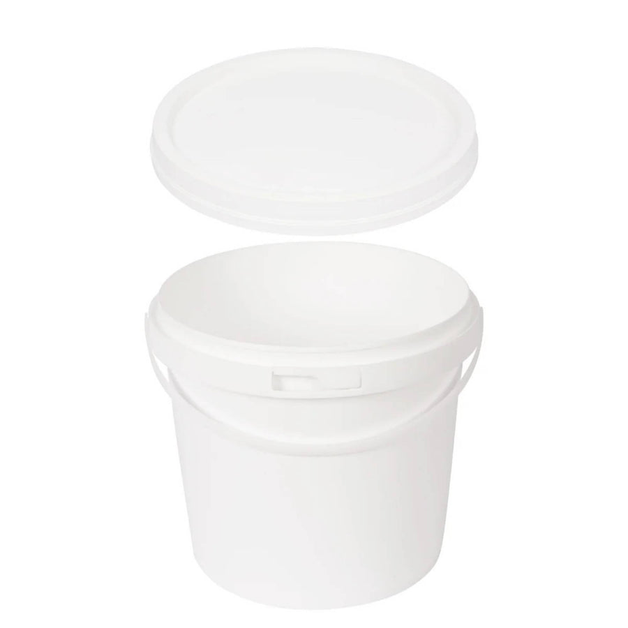 Bulk 10x 5L White Food Grade Plastic Buckets with Handle & Tamper Evident Lid - SuperSaverAU - view 1