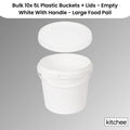 Bulk 10x 5L White Food Grade Plastic Buckets with Handle & Tamper Evident Lid - SuperSaverAU - view 2