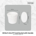 Bulk 10x 5L White Food Grade Plastic Buckets with Handle & Tamper Evident Lid - SuperSaverAU - view 3