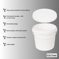Bulk 10x 5L White Food Grade Plastic Buckets with Handle & Tamper Evident Lid - SuperSaverAU - view 4