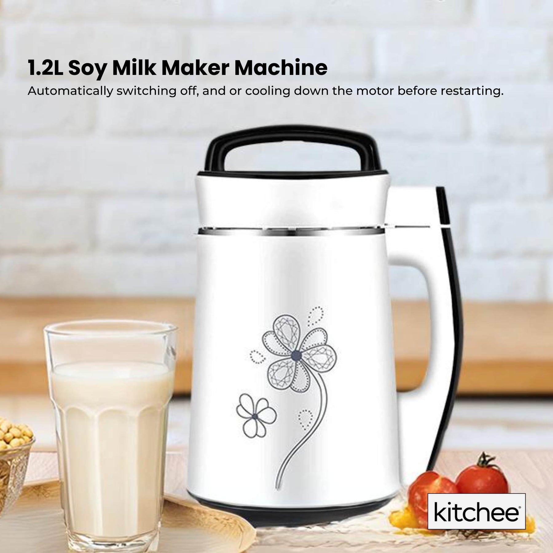 1.2L Electric Soy Bean Milk Maker Machine - Automatic Soya Almond Nut Blender - SuperSaverAU - view 4