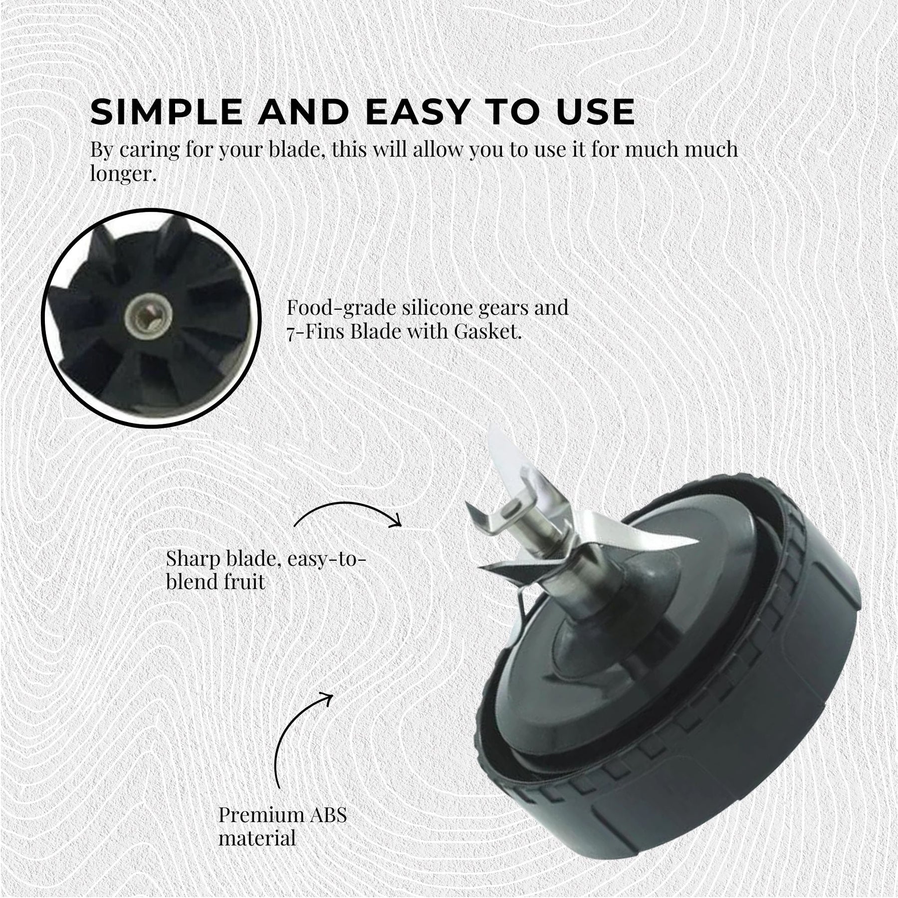 For Nutri Ninja Extractor Blade - 7 Fin Connection Replacement Blender Parts - SuperSaverAU - view 8