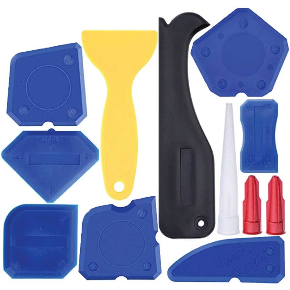 12 Piece Plastic Sealant Scraper Tools Finishing Grout Silicone Caulking Remover - SuperSaverAU - view 1