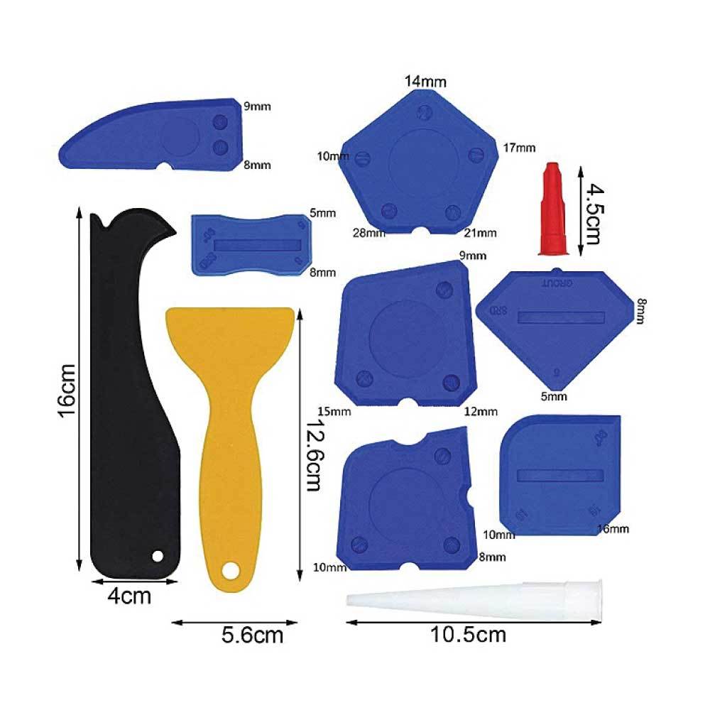 12 Piece Plastic Sealant Scraper Tools Finishing Grout Silicone Caulking Remover - SuperSaverAU - view 2