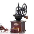 Vintage Manual Coffee Bean Grinder Wood Cast Iron Hand Mill with Ceramic Core - SuperSaverAU - view 1