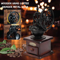 Vintage Manual Coffee Bean Grinder Wood Cast Iron Hand Mill with Ceramic Core - SuperSaverAU - view 4