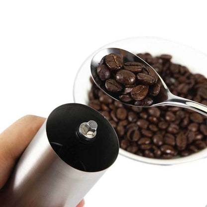 Stainless Steel Ceramic Burr Manual Coffee Grinder Hand Crank with Adjustable Grind