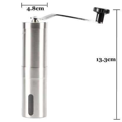 Stainless Steel Ceramic Burr Manual Coffee Grinder Hand Crank with Adjustable Grind