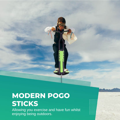 Green Pogo Stick Kids - Childrens Jumping Jackhammer Exercise Hopper Toy
