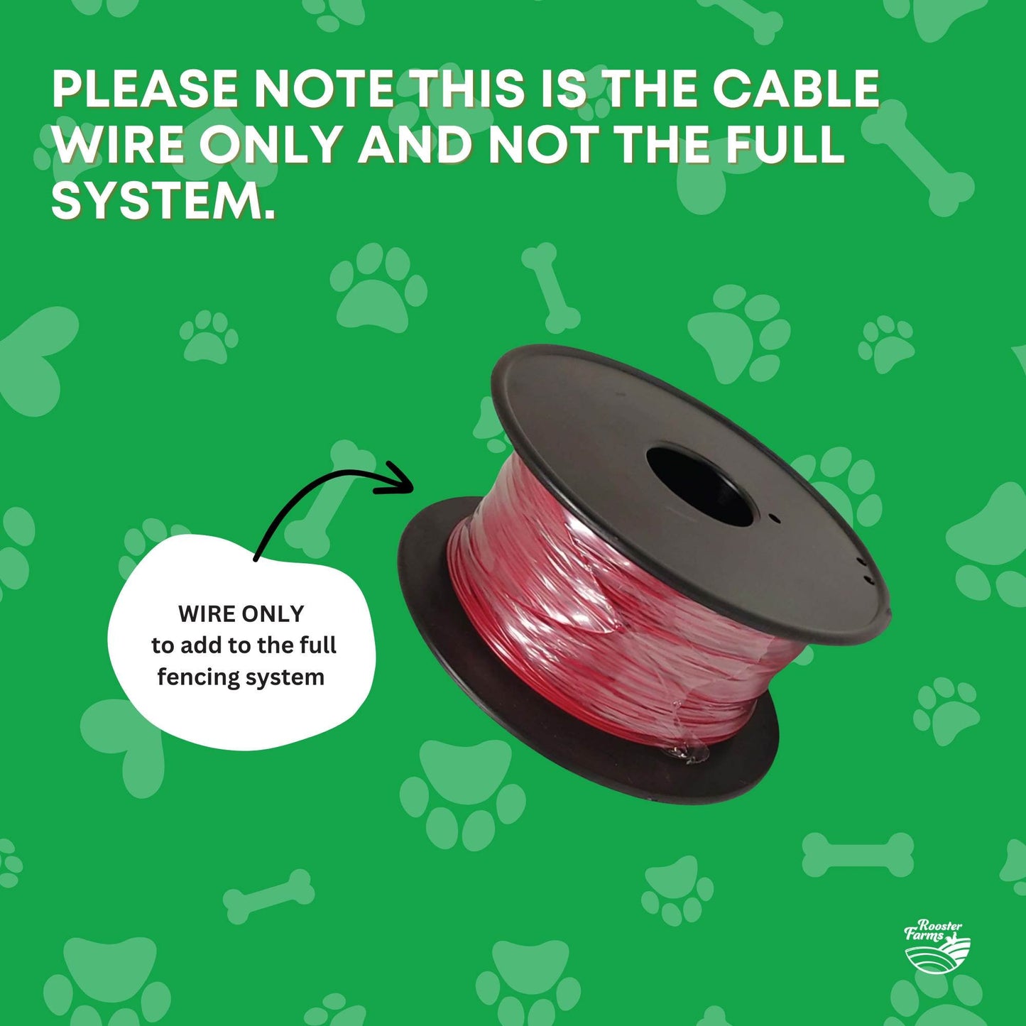 Copper Electric Boundary Wire 300m - Solid 1mm Dog Fence Cable, Red PVC