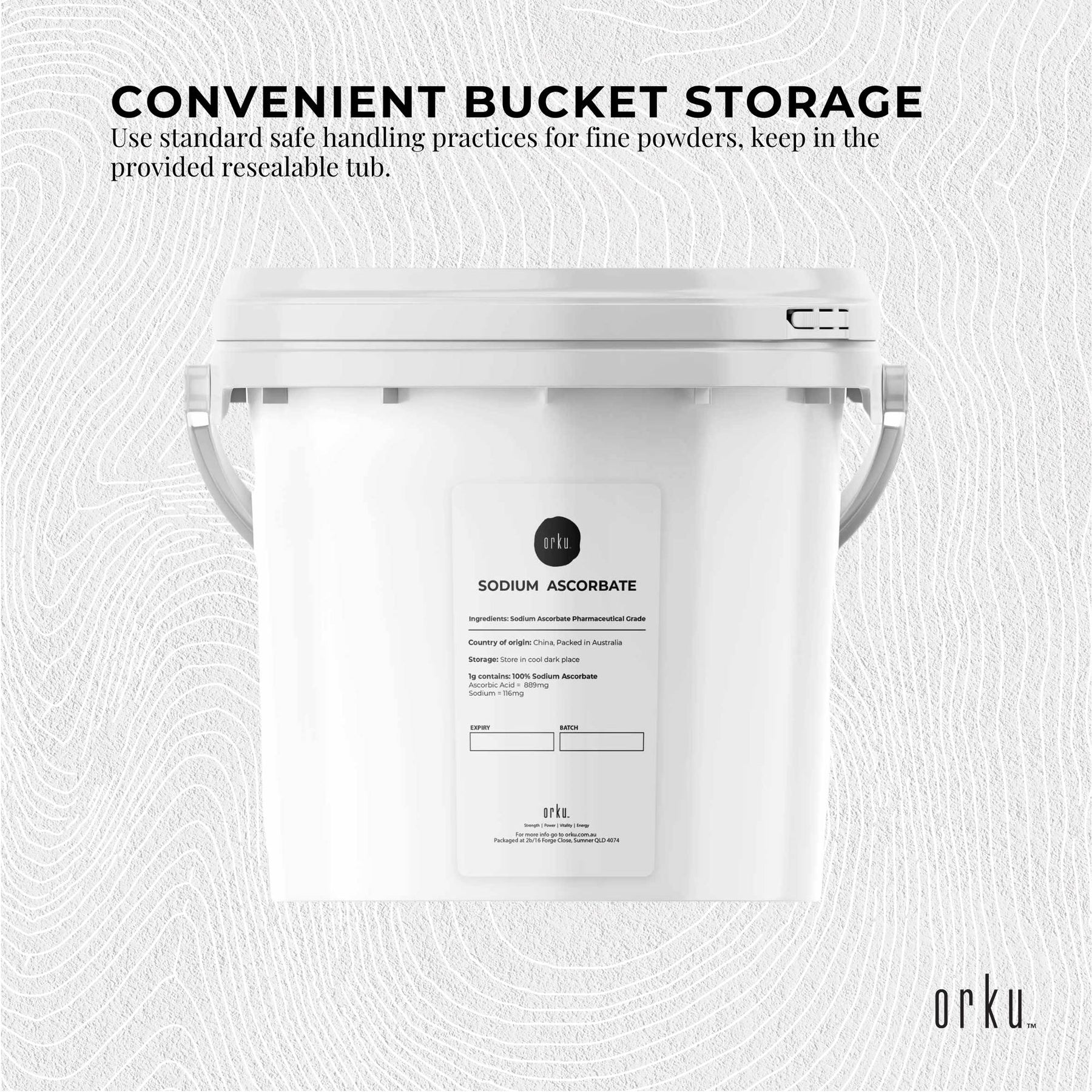 5Kg Sodium Ascorbate Powder Tub - Vitamin C Buffered Pharmaceutical Ascorbic Acid - SuperSaverAU - view 6