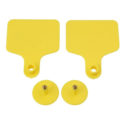 100x Medium Yellow Cattle Ear Tags 6x7cm - Durable Livestock Labels