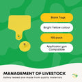 100x Medium Yellow Cattle Ear Tags 6x7cm - Durable Livestock Labels