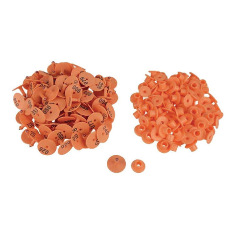 Round Orange Cattle Ear Tags 1-100 for Livestock, Pigs, Sheep, Goats - SuperSaverAU - view 1