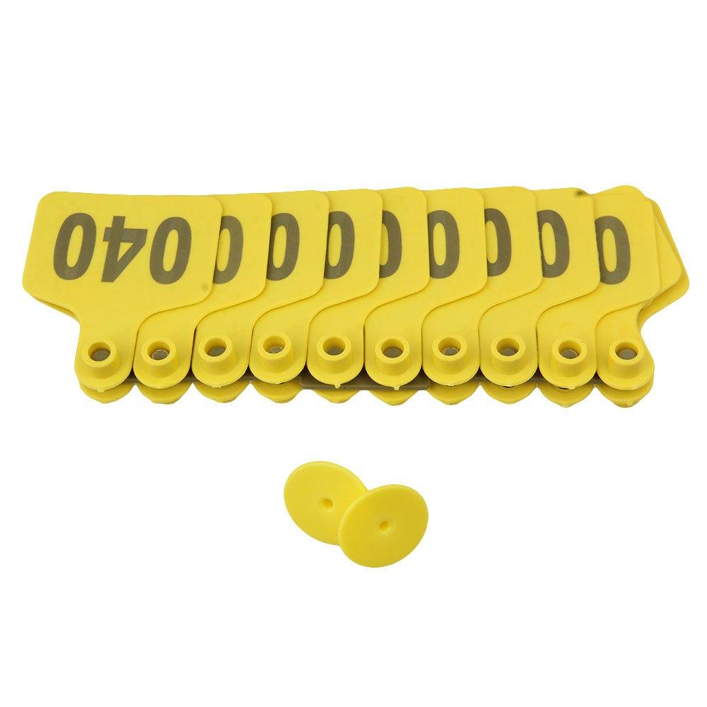 Yellow Medium Cattle Ear Tags 1-100 Set 6x7cm for Livestock Identification - SuperSaverAU - view 2
