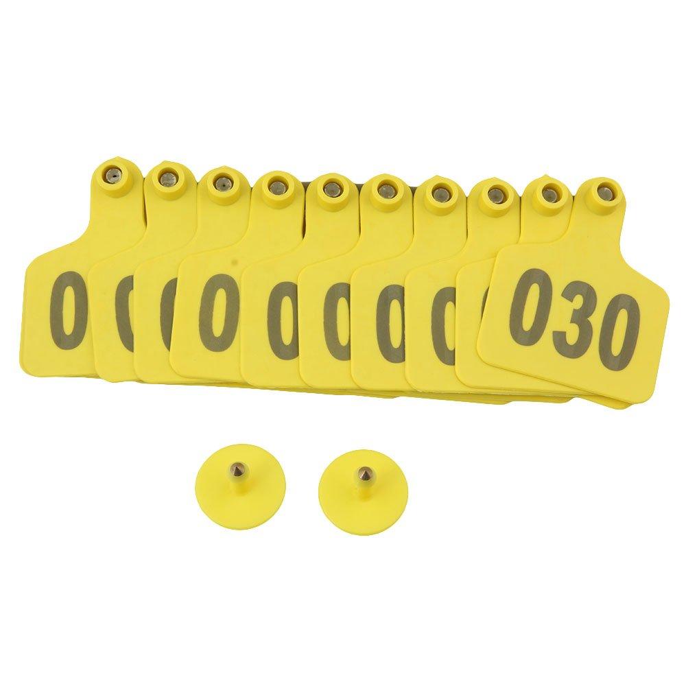 Yellow Medium Cattle Ear Tags 1-100 Set 6x7cm for Livestock Identification - SuperSaverAU - view 3