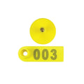 Premium Yellow Numbered Cattle Ear Tags with Pins 001-100 Set