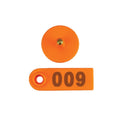 Orange Mini Ear Tag Set - 1-100 Numbered 5x2cm for Cattle, Sheep, Livestock - SuperSaverAU - view 1