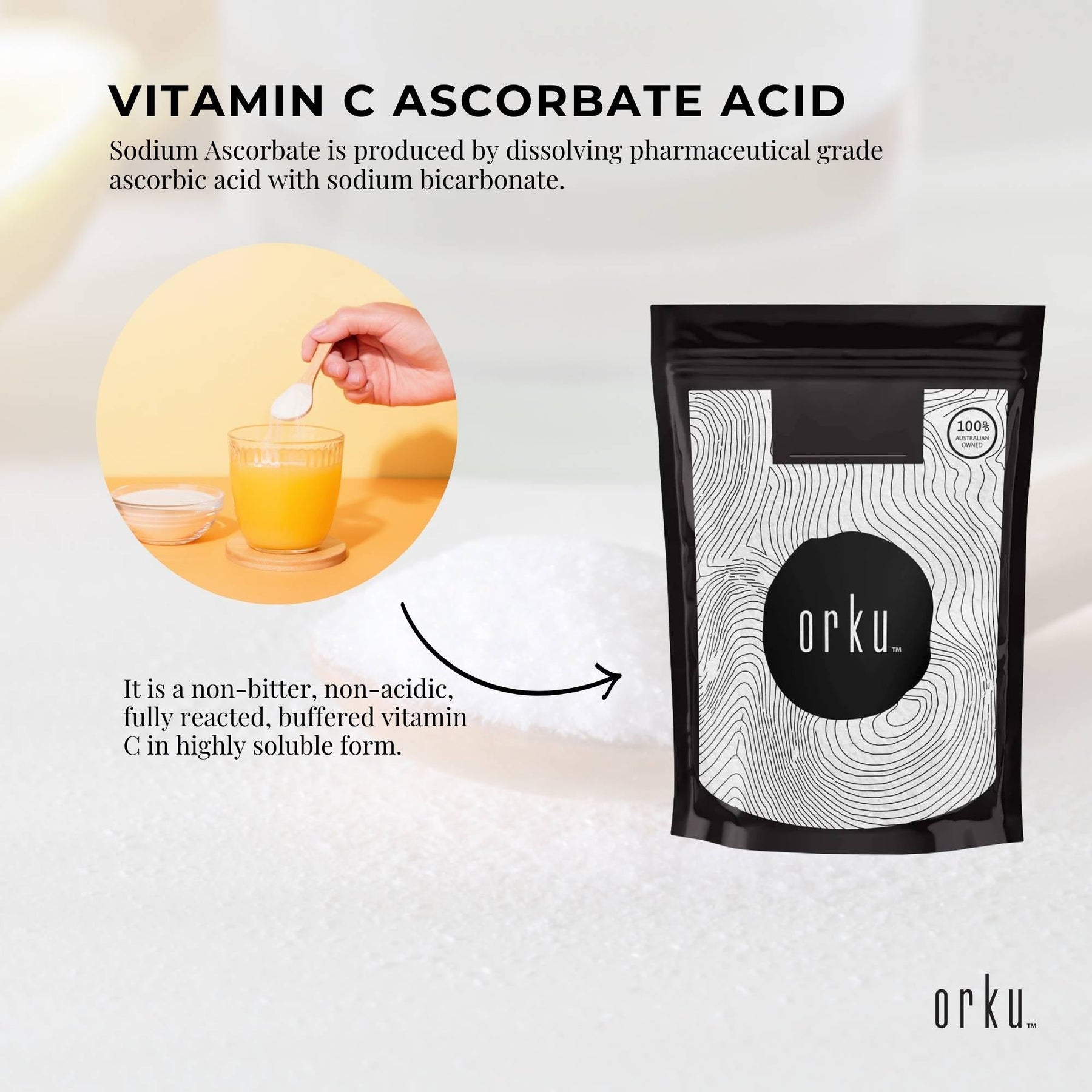 1Kg Pharmaceutical Grade Sodium Ascorbate Powder Buffered Vitamin C - SuperSaverAU - view 4