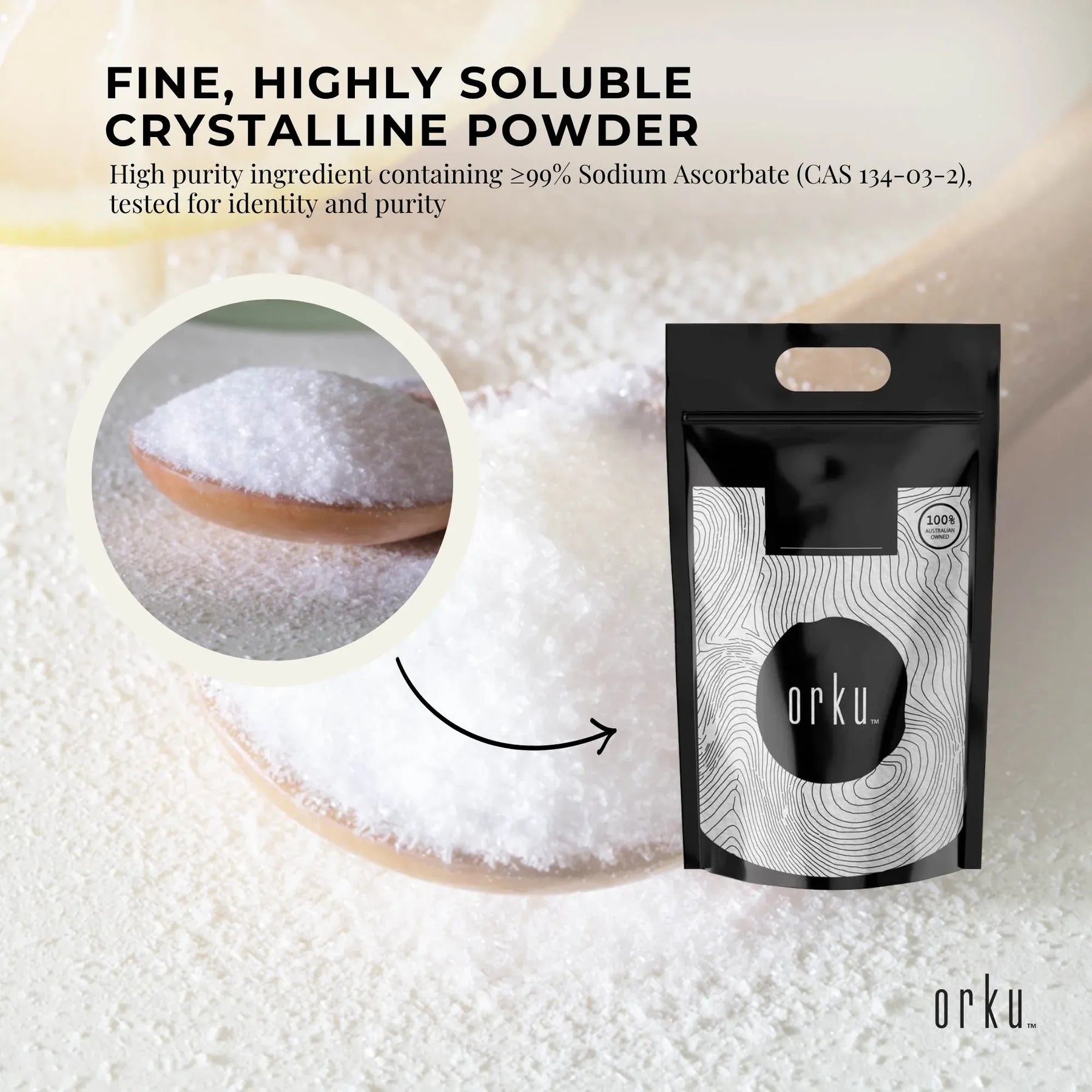 5Kg Sodium Ascorbate Powder - Vitamin C Buffered Pharmaceutical Ascorbic Acid