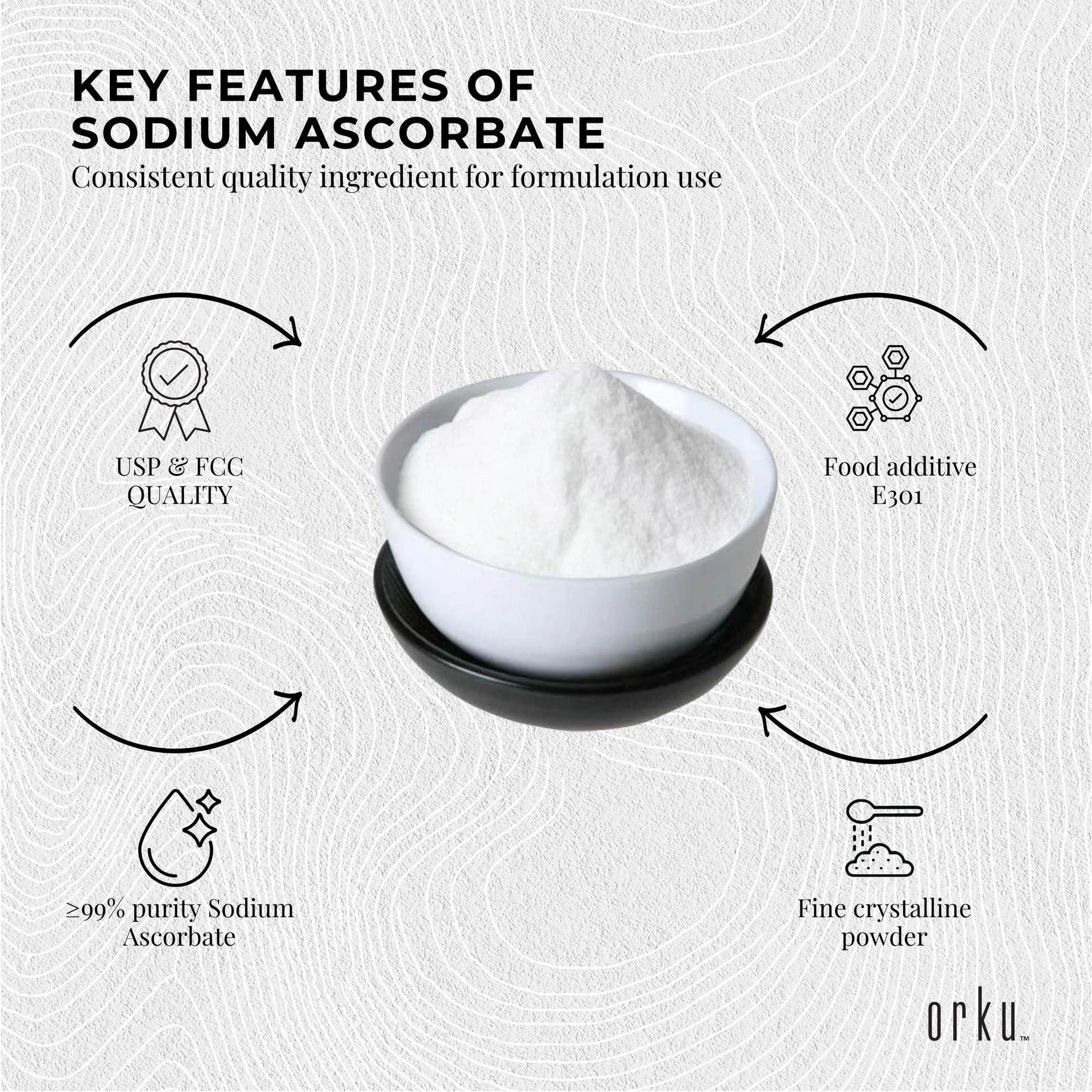 5Kg Sodium Ascorbate Powder - Vitamin C Buffered Pharmaceutical Ascorbic Acid