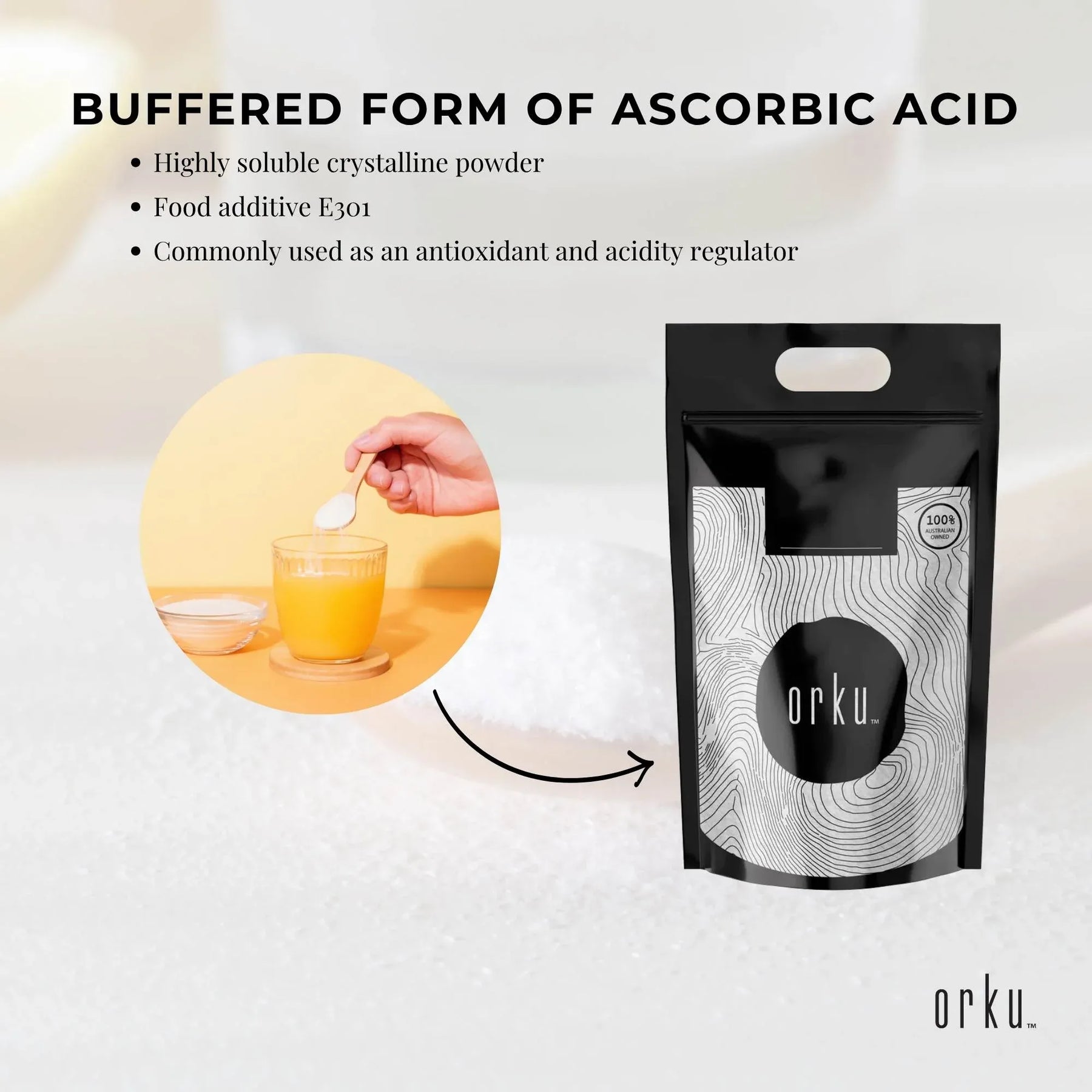 5Kg Sodium Ascorbate Powder - Vitamin C Buffered Pharmaceutical Ascorbic Acid