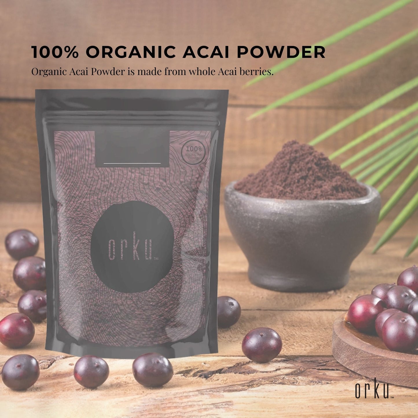 100g Acai Powder 100% Organic - Superfood Amazon Berries