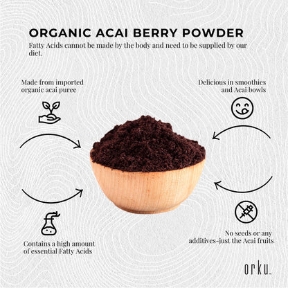 100g Acai Powder 100% Organic - Superfood Amazon Berries