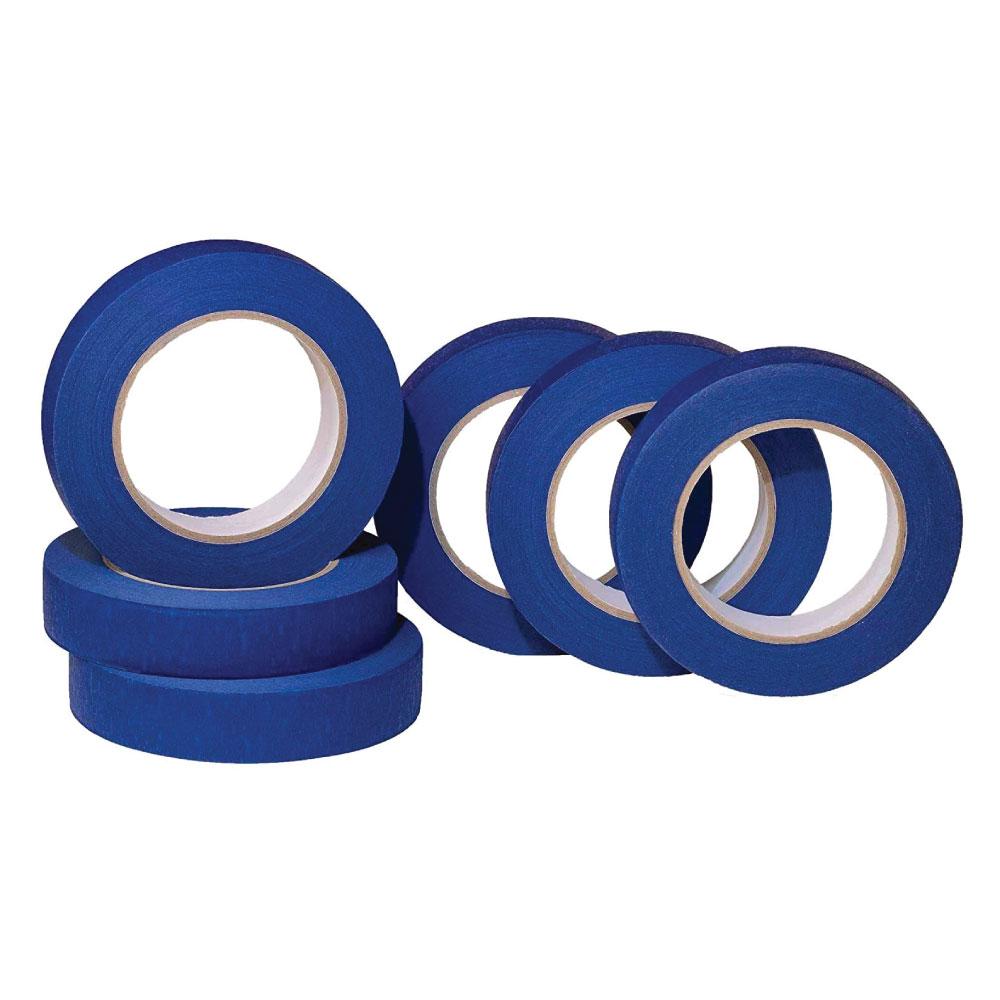 6x Blue Masking Tape 24mm x 50m - UV Resistant, Paint Bleed Protection - SuperSaverAU - view 1