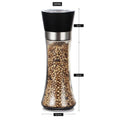 180ml Glass Salt or Pepper Grinder 18cm - Adjustable Ceramic Core, Ergonomic Design - SuperSaverAU - view 1