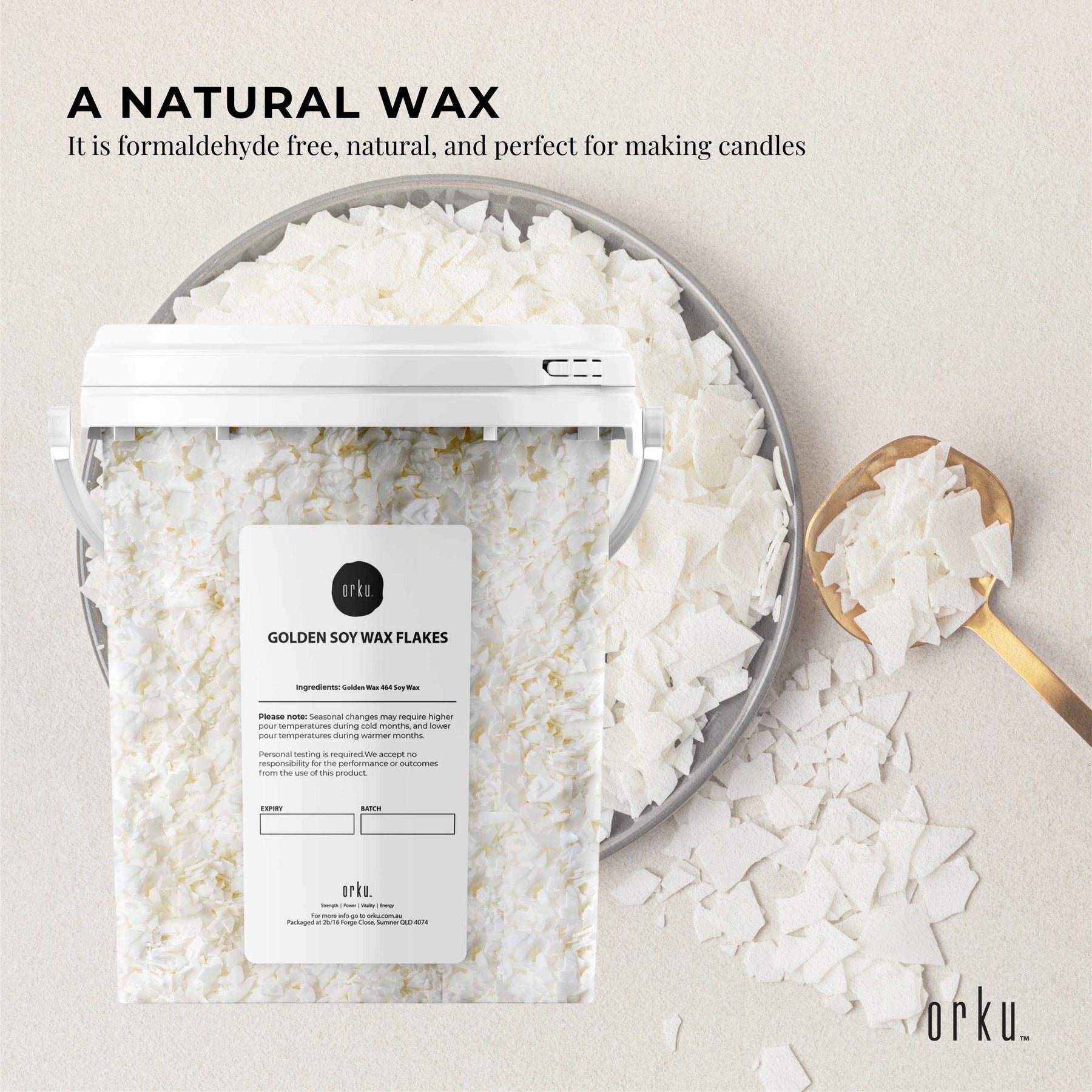 Golden Wax 464 Soy Wax Flakes 400g - 100% Pure Natural for DIY Candle Melts - SuperSaverAU - view 2