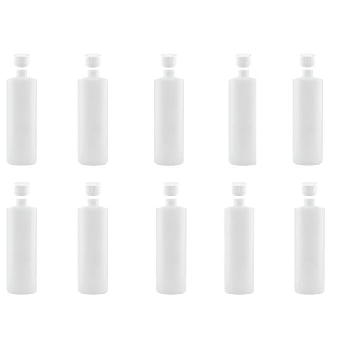 10 x 500ml Natural HDPE Plastic Round Bottles with 28mm Caps - Food Grade - SuperSaverAU - view 1
