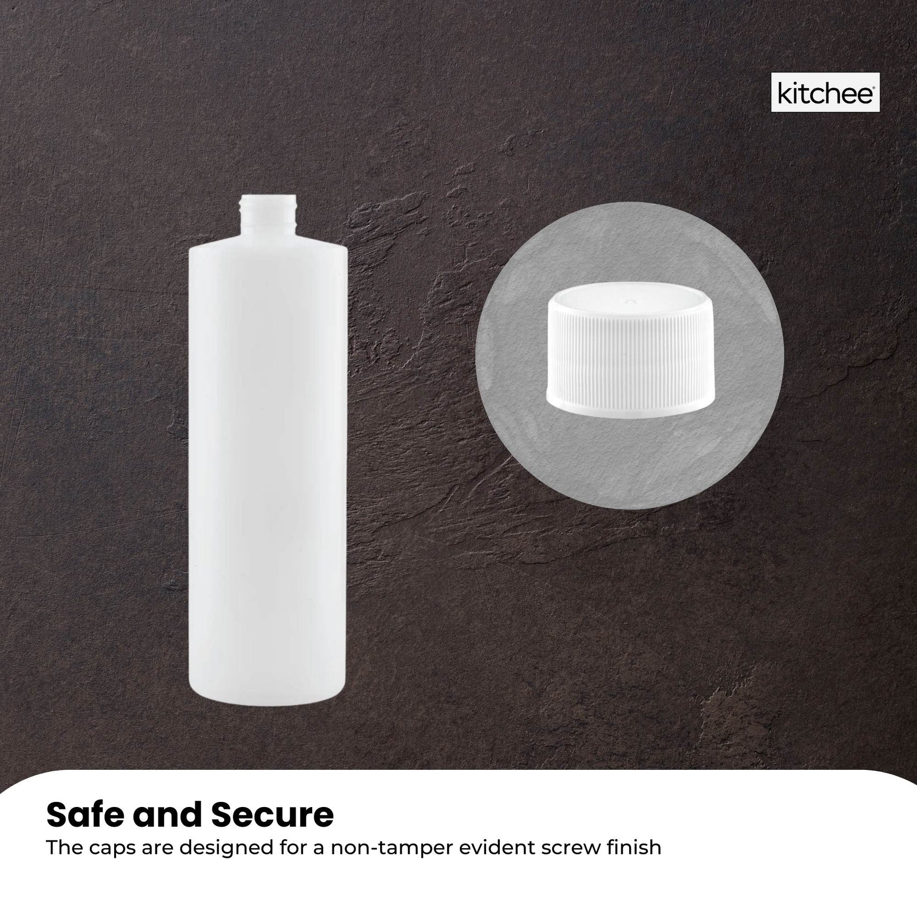 10 x 500ml Natural HDPE Plastic Round Bottles with 28mm Caps - Food Grade - SuperSaverAU - view 4