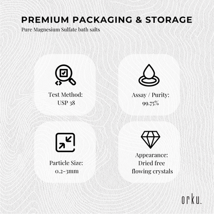 Orku 1.3kg Epsom Salt Tub - Magnesium Sulphate For Bath Skin Body Skin Care