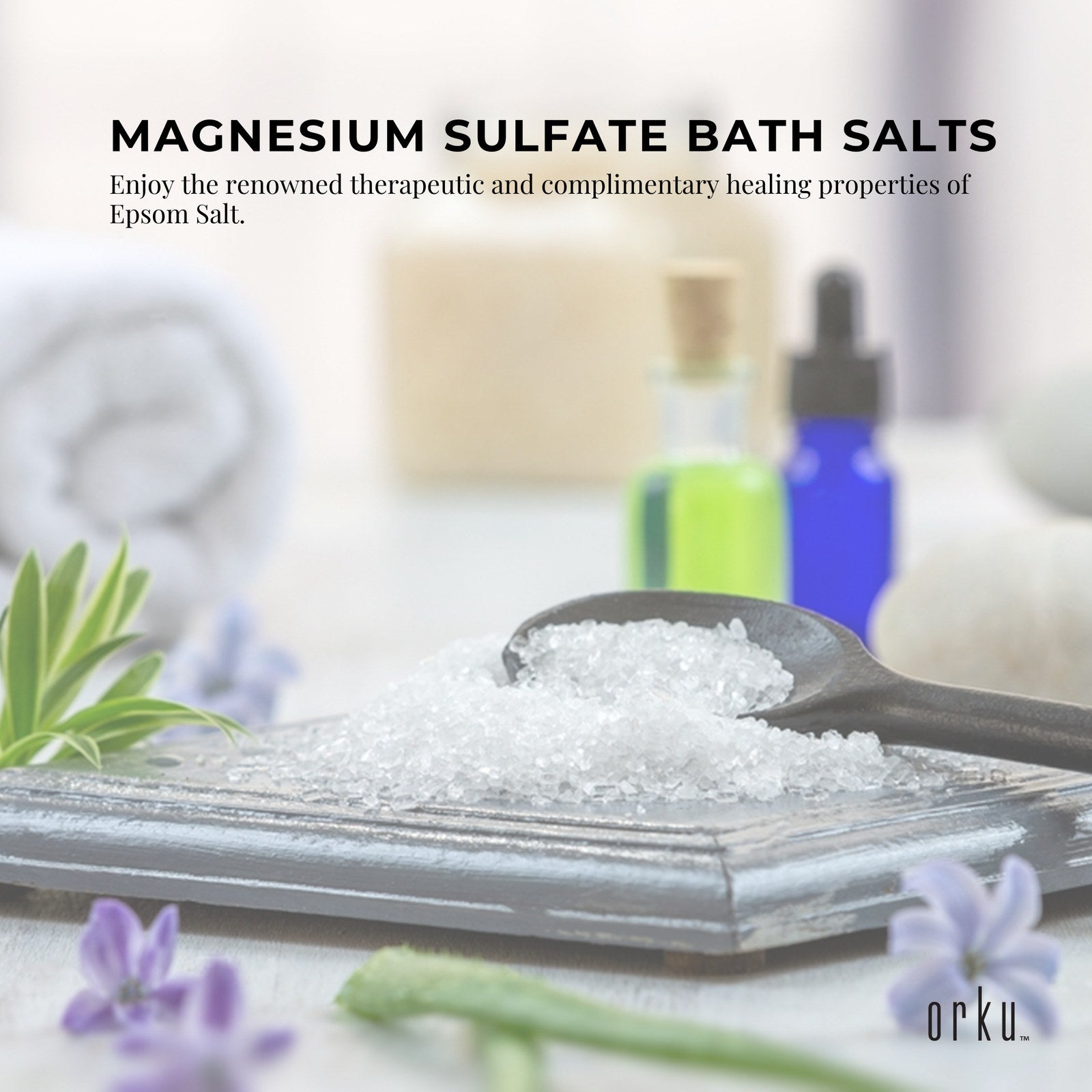 Orku 1.3kg Epsom Salt Magnesium Sulphate Tub For Bath Skin Body Care - SuperSaverAU - view 6