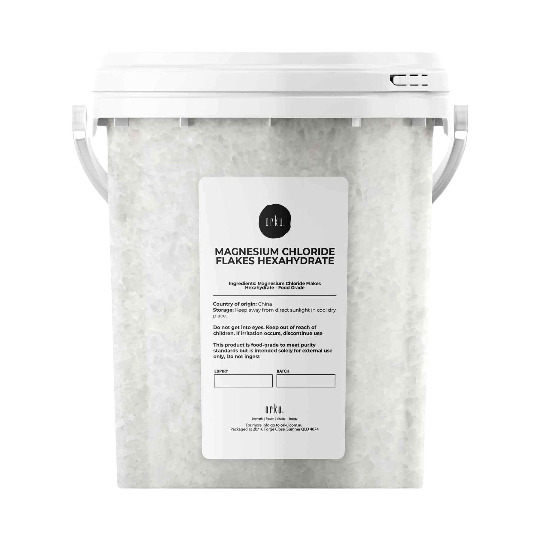 Magnesium Chloride Flakes 800g Hexahydrate Organic USP Food Grade Salt Tub - SuperSaverAU - view 1