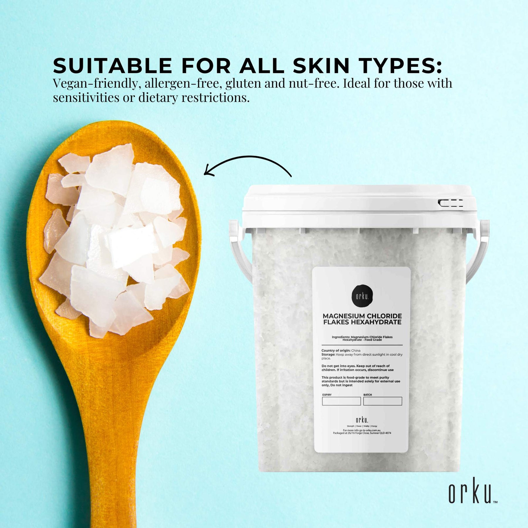 Magnesium Chloride Flakes 800g Hexahydrate Organic USP Food Grade Salt Tub - SuperSaverAU - view 8