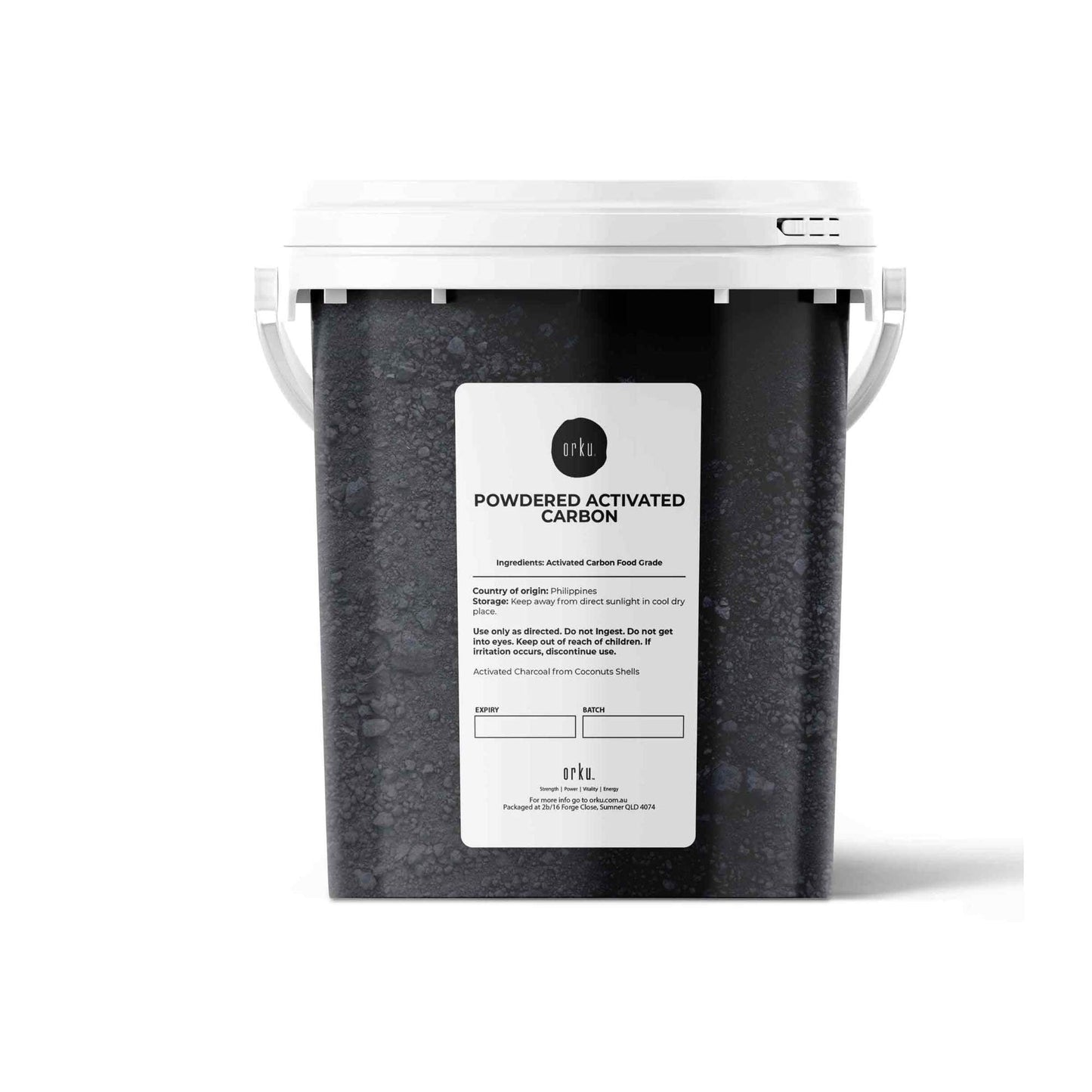 Orku 400g Activated Carbon Powder Coconut Charcoal Bucket - Water Filtration