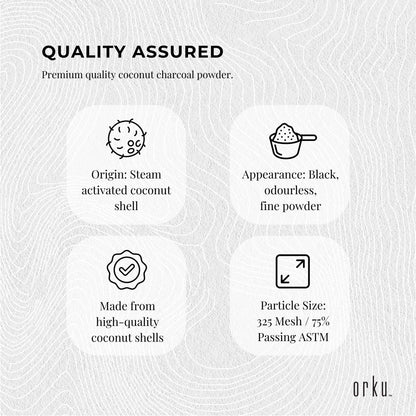 Orku 400g Activated Carbon Powder Coconut Charcoal Bucket - Water Filtration