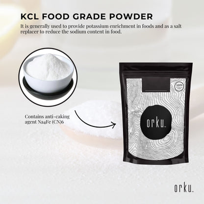 1Kg Potassium Chloride Powder - Pure E508 Food Grade Salt Substitute Replacer