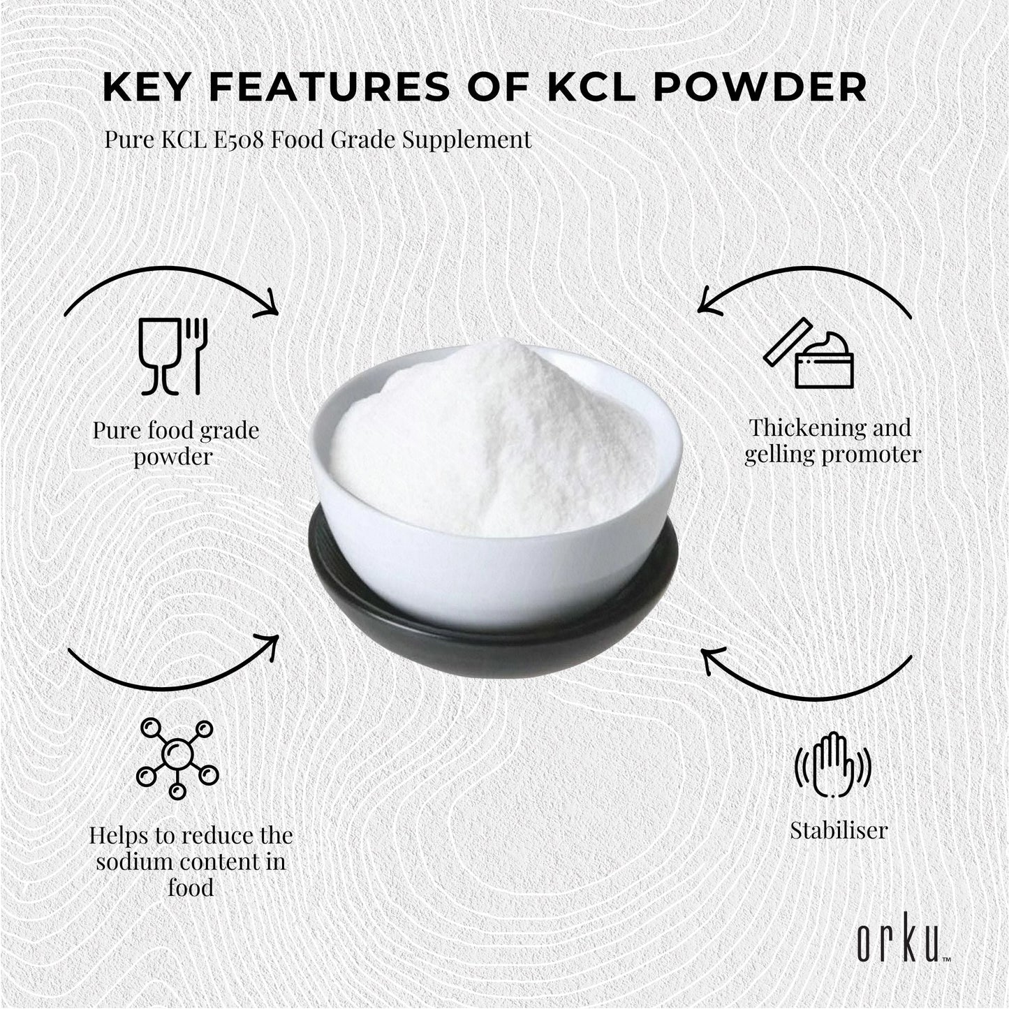 2Kg Potassium Chloride Powder - Pure E508 Food Grade Salt Substitute Replacer