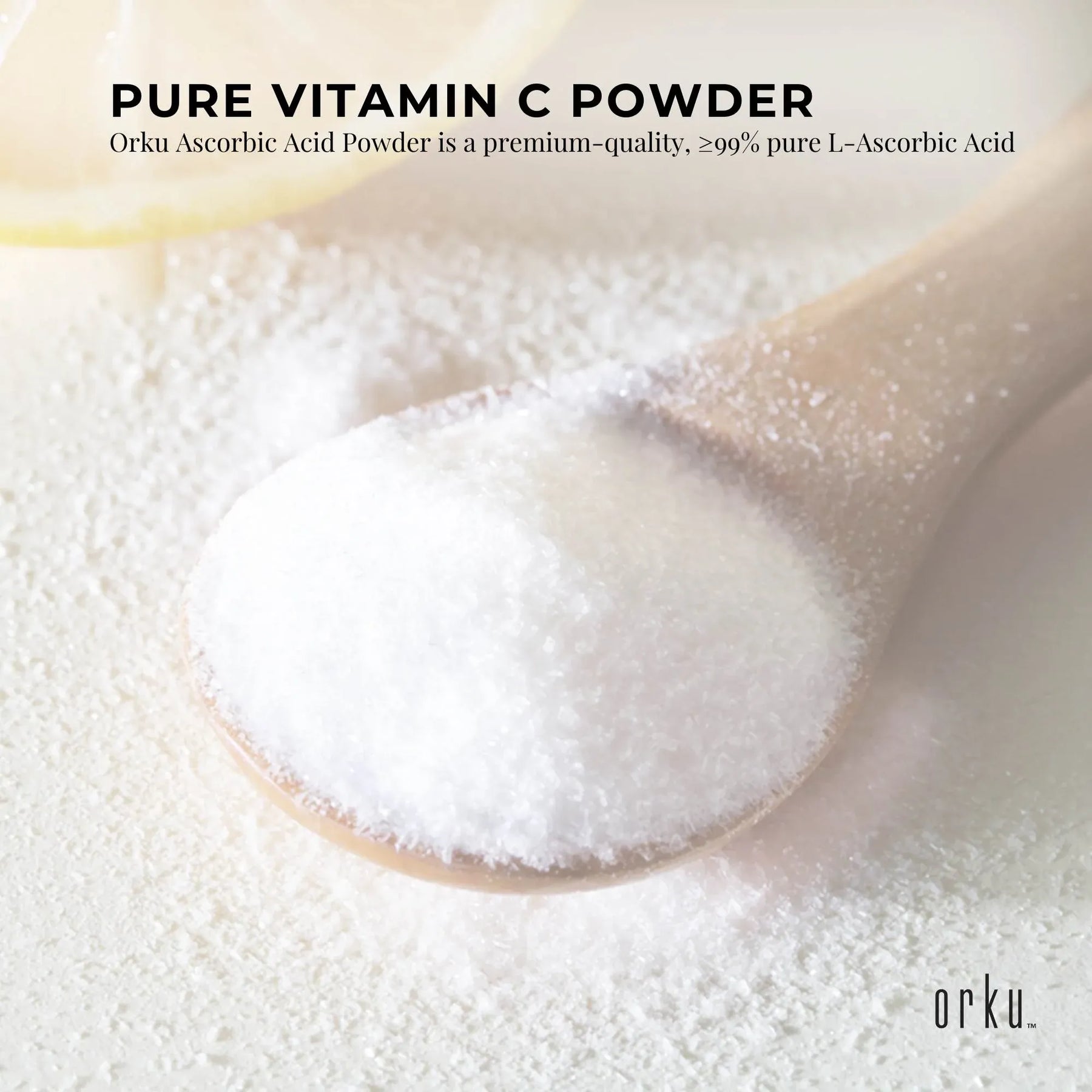 Orku 50g Pure Vitamin C Powder L-Ascorbic Acid USP Grade Non-GMO