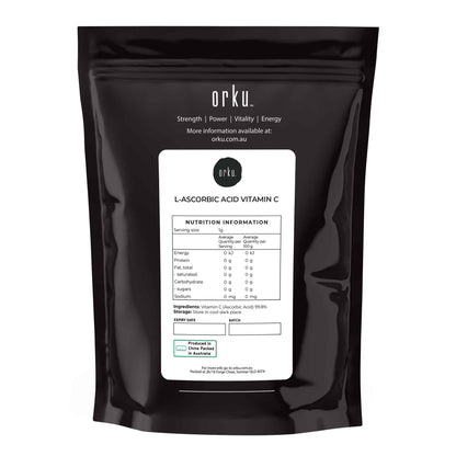 Orku 1Kg Vitamin C Powder Pure L-Ascorbic Acid - USP Grade Non-GMO